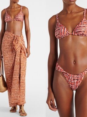 FAITHFUL BIKINI TOP AND BOTTOM WITH MATCHING COTTON SARONG COVER UP M